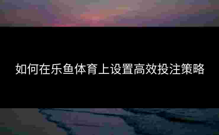 如何在乐鱼体育上设置高效投注策略