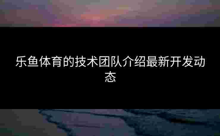 乐鱼体育的技术团队介绍最新开发动态
